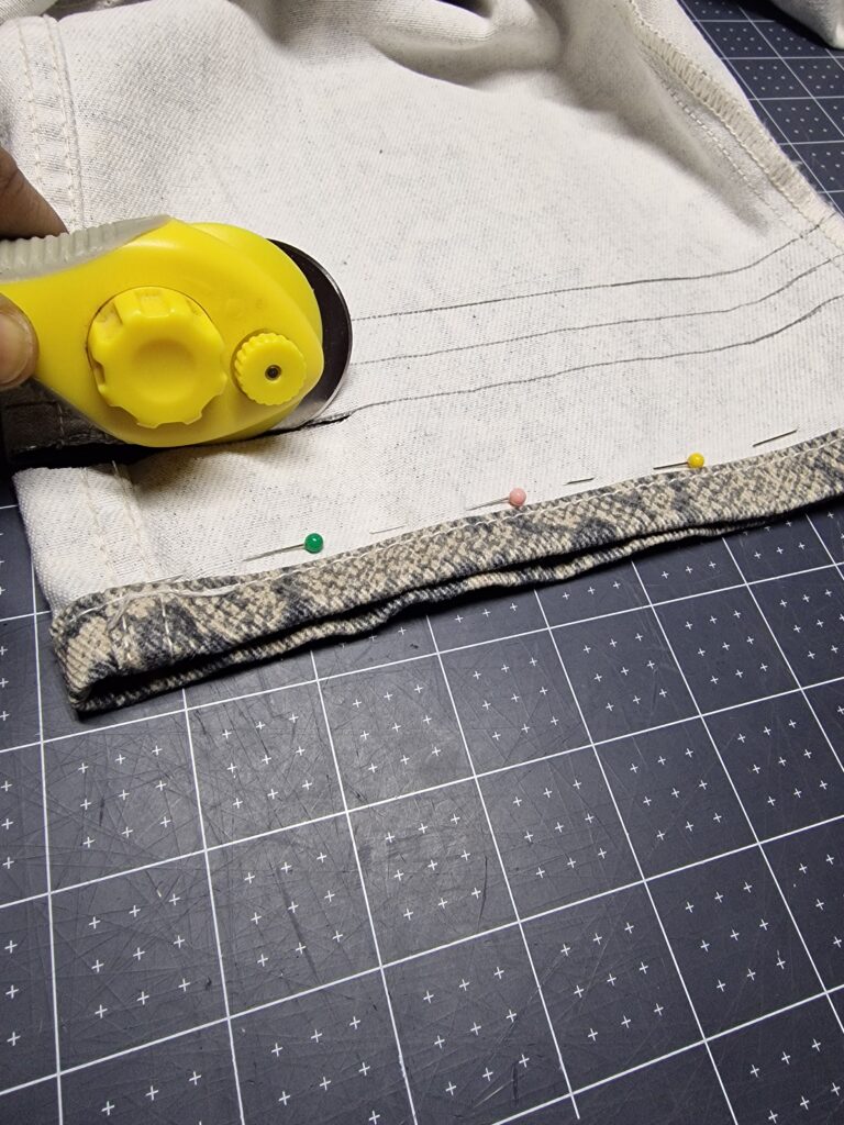 cut the excess fabric